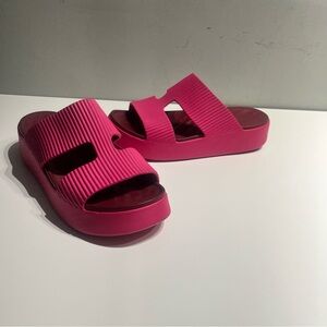 CROCS Getaway Groove 11 Platform H-Strap Pink Chunky Slides Women’s